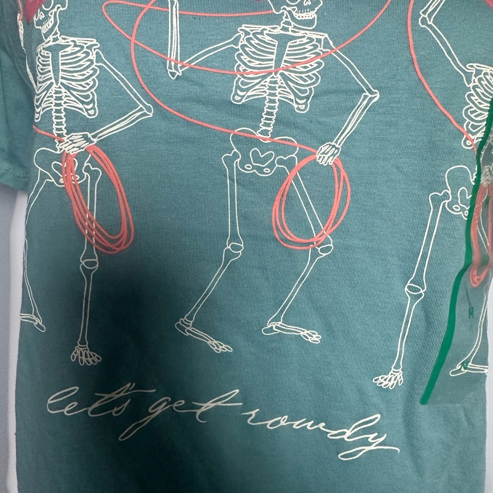 Zoe + Liv Mint Green Tee “Let’s Get Rowdy” NEW M - Picture 7 of 7